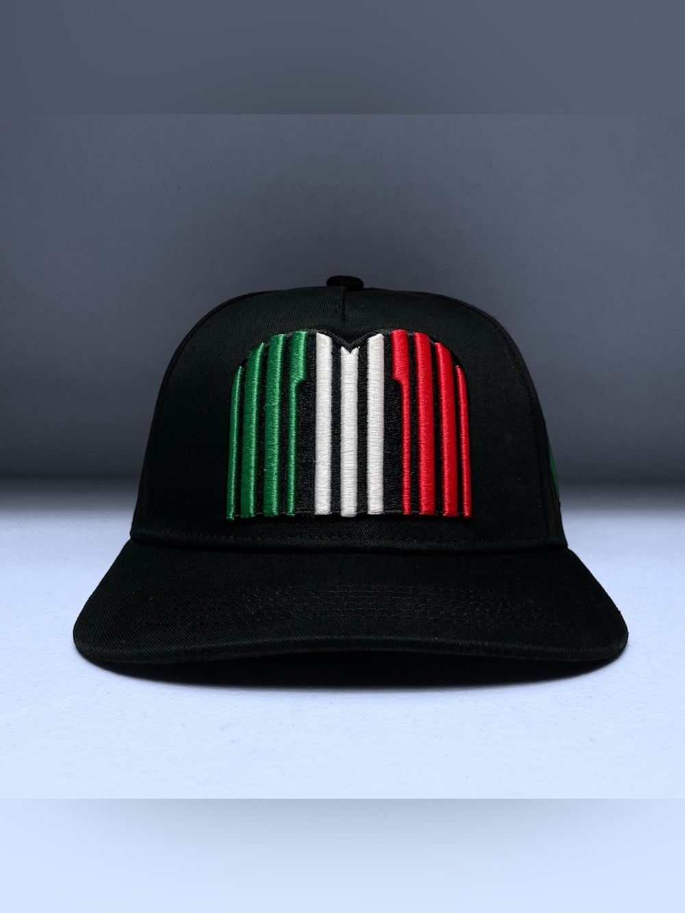 Mexico Flag Embroidered Black Snapback Baseball Cap